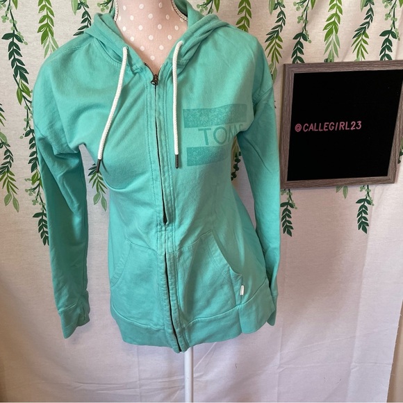 Size M Toms Teal Zip-up Jacket C2 - Picture 4 of 6